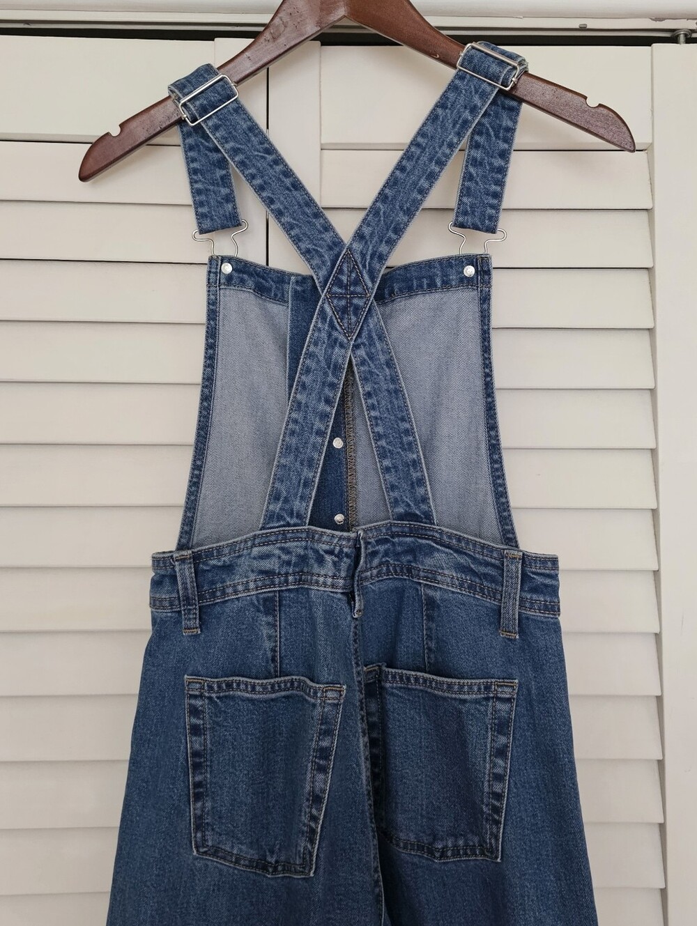 Universal Thread Denim Sailor Overalls Size 4 Medium Wash Wide Leg 29" Inseam - Picture 10 of 14